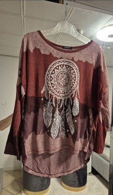Traumfänger Dreamcatcher Longshirt Rot MADE IN ITALY