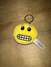 Novelty Keychain Charm Accessories Worried Emoji Plush Yellow