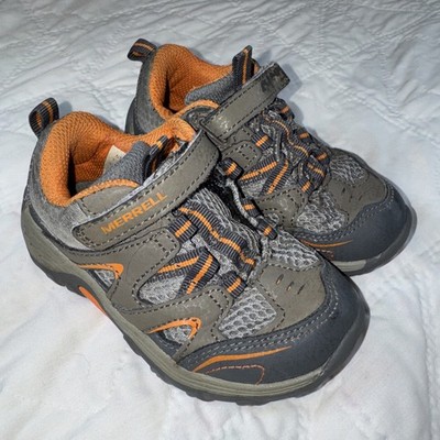 MERRELL Kids Trail Chaser Gray Orange Youth Hiking Sneakers Shoes Size 7.5
