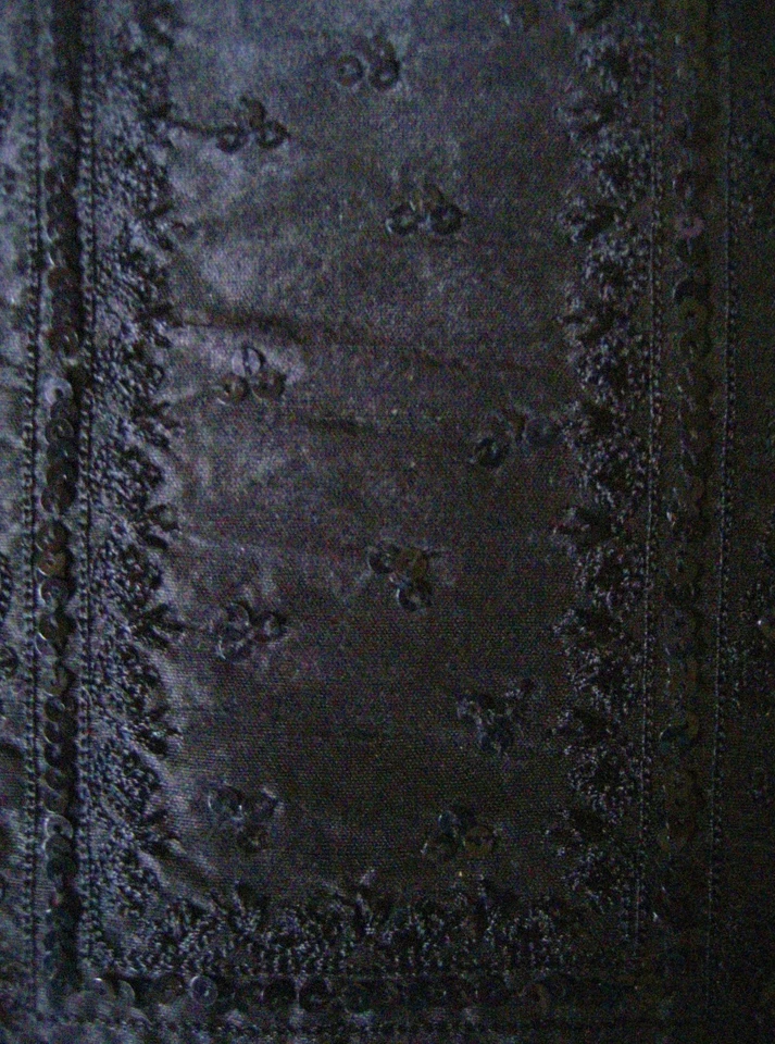 Bolso de Noche Ann Taylor Negro Shantung Seda con Lentejuelas y Emb. 6"x 7" con asas Foto 3 de 4