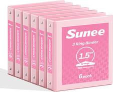 1.5 Inch Binders 3 Ring 6 Pack, Clear View Three Ring 1 1/2 Inch Binders Pvc-Fre