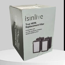 isinlive 4 Pack LV-H128 Replacement Filter Comp with LEVO Premium True HEPA Fil.