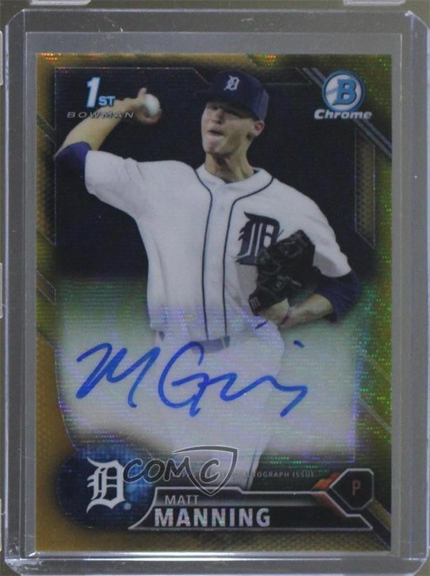 2016 Bowman Draft Chrome Pick Gold Wave Refractor 7/50 Matt Manning Auto 7c5