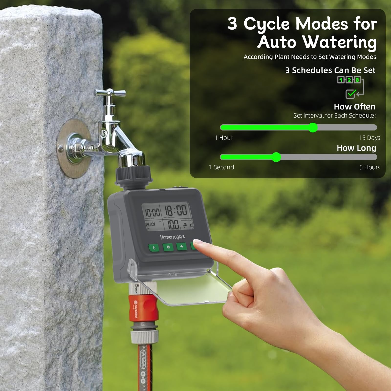 Hose Water Timer, Digital Irrigation Sprinkler Timer with Rain Delay/Manual W...