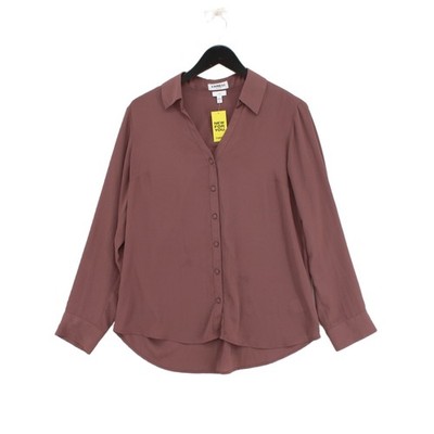 Express Damen Shirt L braun 100% Polyester Langarm V-Ausschnitt Basic