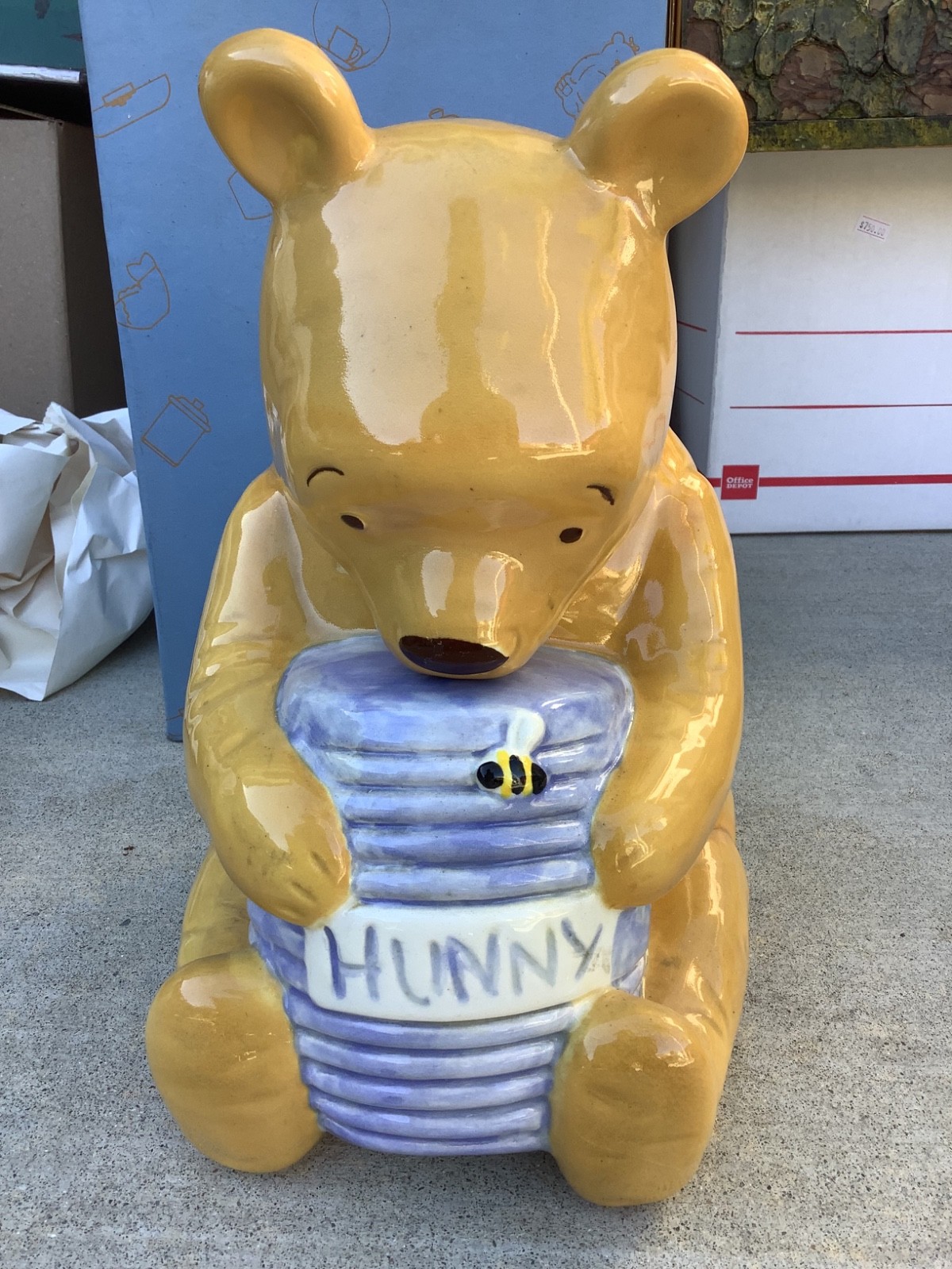 Classic Winnie The Pooh w/ Hunny Pot Cookie Jar Treasure Craft Disney Mexico