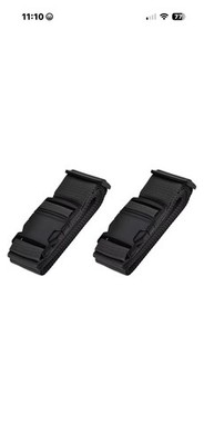 Gepäckgurte Koffergurte mit Schnalle Reise Packen, schwarz 2 Stück 2,5 cm*150 cm