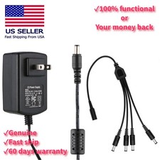 ZOSI 12V 2A Power Supply Adapter DC 1 to 4 Way Power Splitter Cable for Cameras
