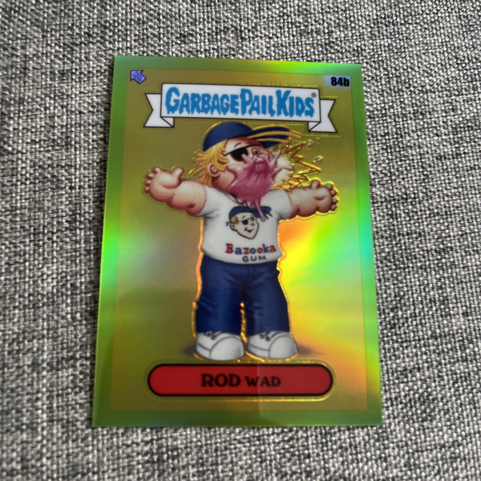 2020 Topps Garbage Pail Kids Chrome Green Refractor #84b Rod Wad front