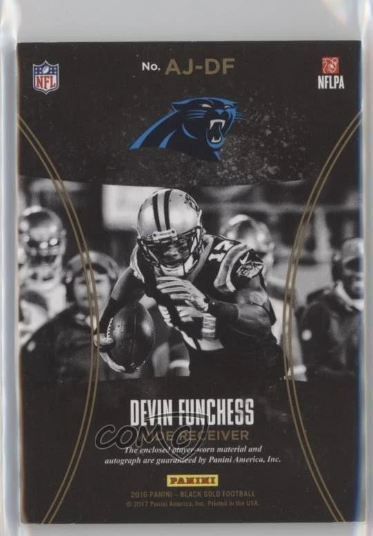 2016 Panini Black Gold Auto Jersey /99 Devin Funchess #AJ-DF Auto - Image 2 of 2