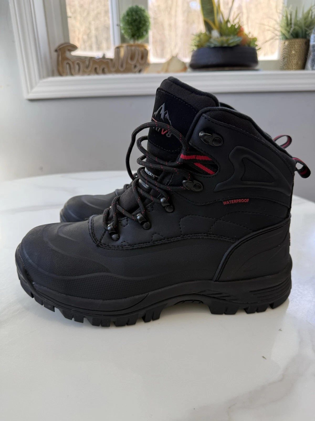 nortiv 8 men's waterproof winter snow boots Size 8.5 Black