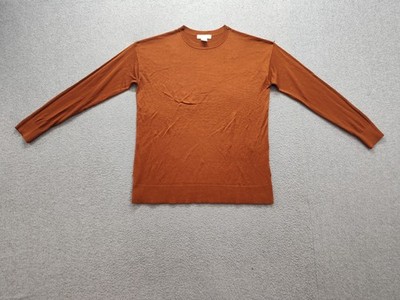 H&M Women Sweaters XS Rust Crew Neck Pullover Long Sleeve Comfort Logo Outdoor