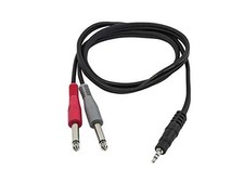 Monoprice 601045 1/8 Inch TRS Male to Dual 1/4 Inch TS Male Cable - 5 Feet-