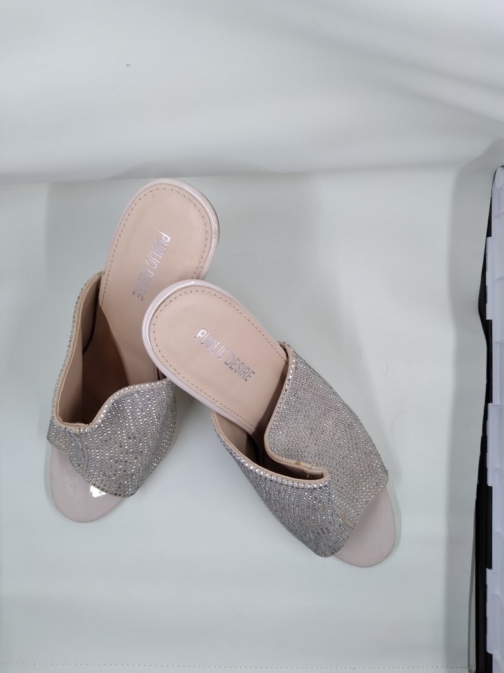 Public Desire Rhinestone Heeled Mules. Size 7