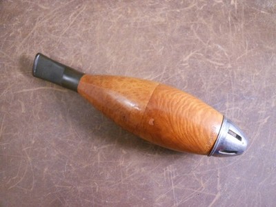 Vtg Century Old Italy Briar Wood Tobacco Pipe Sparkless Zeppelin Torpedo Cigar