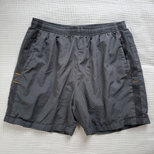 Vintage Y2K Nike FitStorm Gray Mesh Lined Athletic Shorts Mens L Orange Swoosh