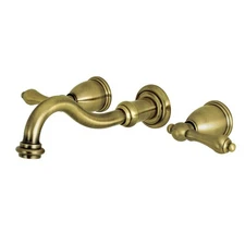 KS3123AL 8-Inch Center Wall Mount Bathroom Faucet, Antique Brass