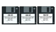 Akai S1000 / S5000 Set of Three Floppy Disks Distortion Guitar DT SN71051