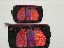 Laurel Burch Black Cat Canvas Makeup Cosmetic Pouch Pencil Case Bag NEW