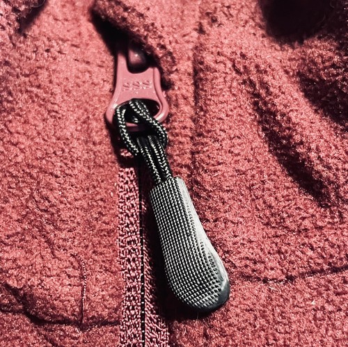 Outdoor Life Fleece Jacket Gray Burgundy Henley 1 4 Zip Active Hiking Hunt XLG - Picture 7 of 9