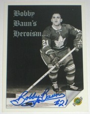 BOB BAUN SIGNED ULTIMATE TORONTO MAPLE LEAFS CARD AUTOGRAPH AUTO!