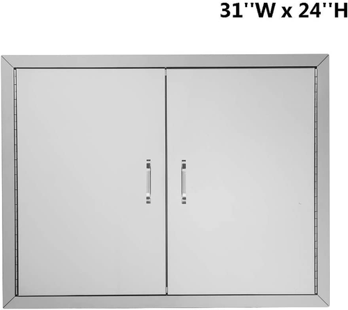 Outdoor Kitchen Access Door, 31" W X 24" H Double BBQ Door, 304 Stainless Steel - 第 9/9 張圖片