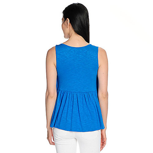 Kensie Damen XL Saphir ärmellos doppelte Rüschen ärmelloses Top Neu mit Etikett - Bild 2 von 5