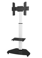 Techly Supporto a Pavimento con Mensola Trolley TV LCD/LED/Plasma 37-70'' Bianco