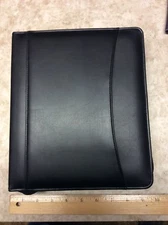 At-A-Glance Faux Leather Black Planner Organizer Preowned Excellent