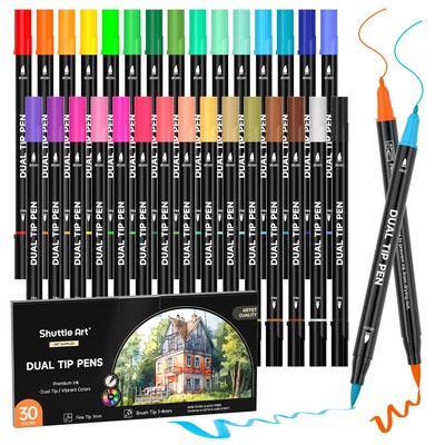 Shuttle Art Watercolor Brush, Water-Based Pen, 30 Color Set, Brush Pen, C No.29