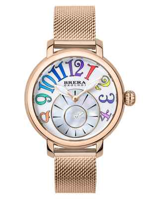 NEW Brera Orologi VALENTINA MODERN Rose Gold/MOP Womens Watch BRVAMO3802-RG-MIL