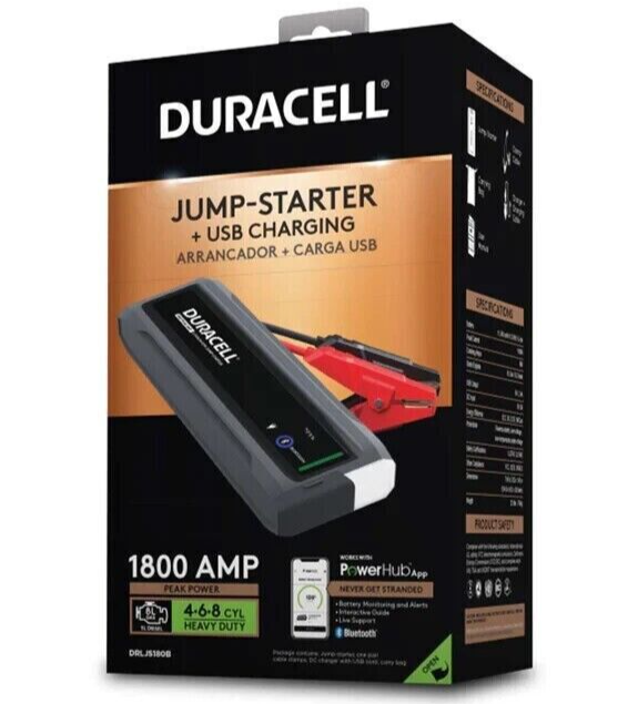 Duracell DRLJS180B JumpStarter 1800 AMP Jump Starter Power Bank