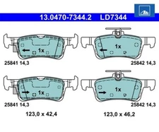 Brake pad set, disc brake ATE ceramic ATE 13.0470-7344.2