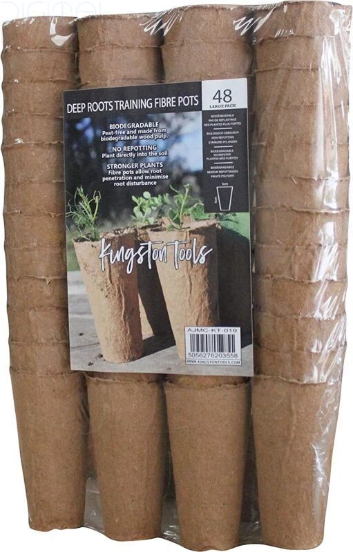 Kingston Tools Extra Long Root Training Fibre Pots 9cm Tall Peat-Free SALE
