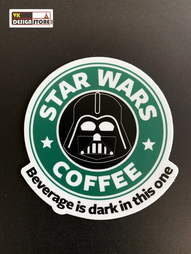 Star Wars coffee - Darth Vader sticker. Laptop decor. iMac, iPhone sticker. - Picture 1 of 5