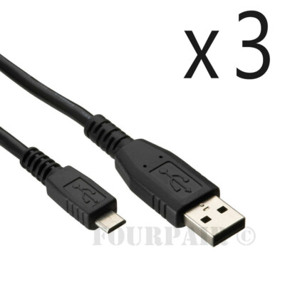 3 Pack - 6ft Micro USB Sync Charger Cable Cord LG HTC PS4 Xbox One Controller