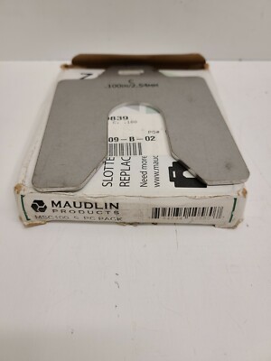 BOX OF (5) NEW OLD STOCK! MAUDLIN 4''x4''x0.100'' STAINLESS SLOTTED SHIM MSC100