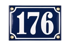 Porcelain address plaque 4x6″ customisable handcrafted enamel house number sign