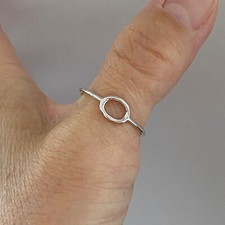 Sterling Silver Small Open Circle Ring, Halo Rings, Eternity Circles, Round Ring