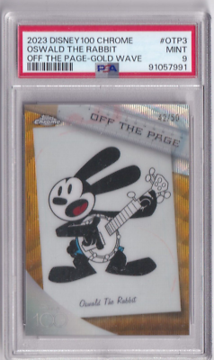 Topps Disney Chrome 100 Karte Nr. OTP-3 Oswald Gold Wave Refractor