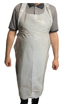 100 Einwegschürzen Polyethylen Flachpackung weiß PSA wasserdicht unterhalb des Knies