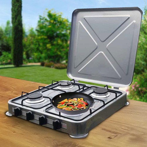 Forno Fornello A Gas Da Campeggio a Piu' Fuochi Giardino Casa Acciaio | eBay