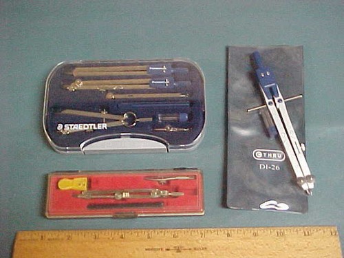 3 Kompass/Schnellbogen/Zeichensets ~ Staedtler 559 09/C Thru DI-26/Koh-i-Nor