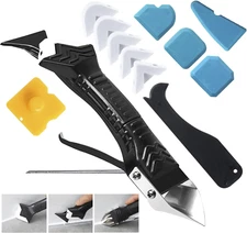 Silicone Caulking Tool, 5 in 1 Caulking Sealant Finishing Tool with Grout Scrape