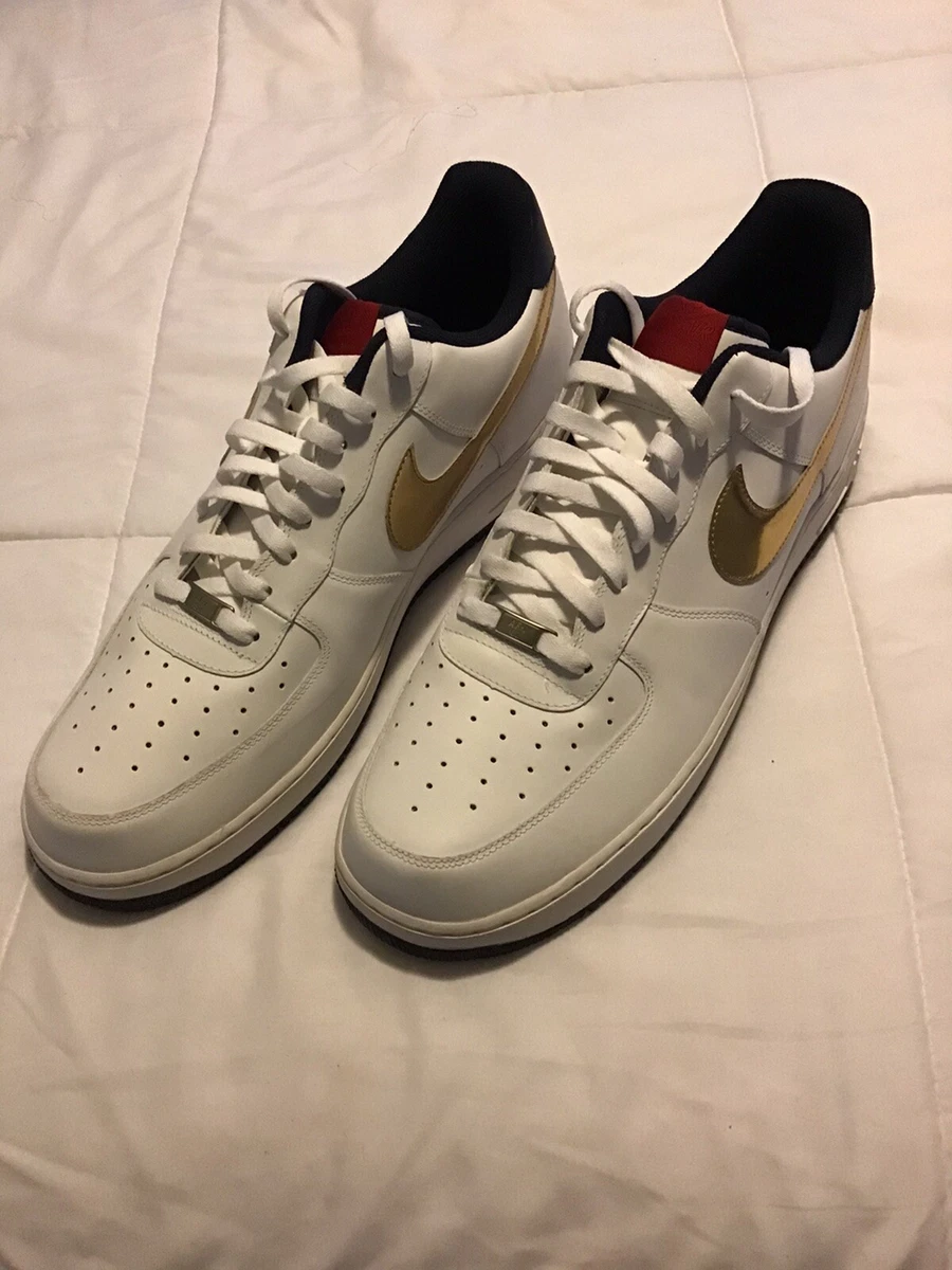 Size+10+-+Nike+Air+Force+1+Black+Metallic+Gold+White+-+da8481001