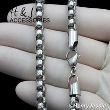 18-40"MEN Stainless Steel 5.5mm Silver Diamond Cut Box Link Chain Necklace AN163