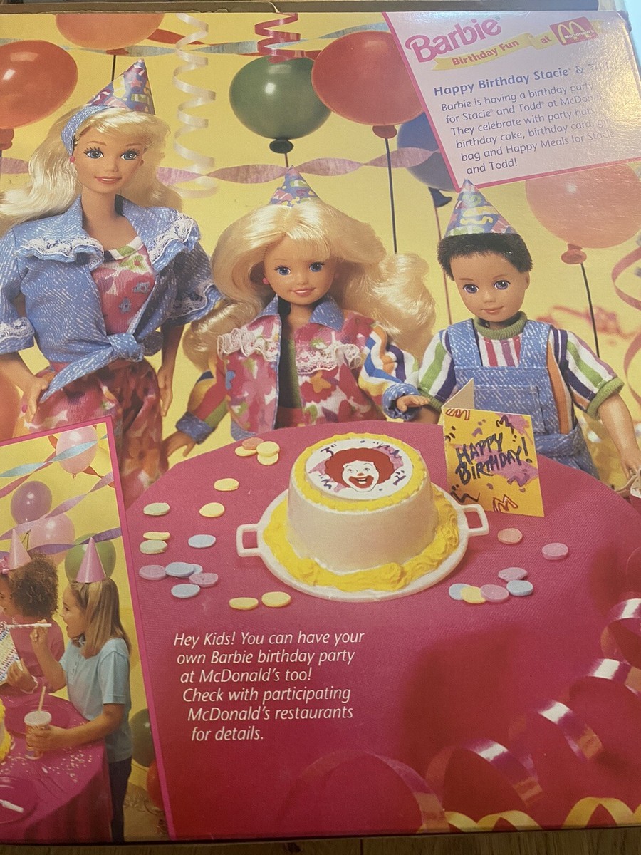 バービー マクドナルドbirthdayパーティーレア Vintage 1993 McDonald's Birthday Party Barbie Stacie And Tod
