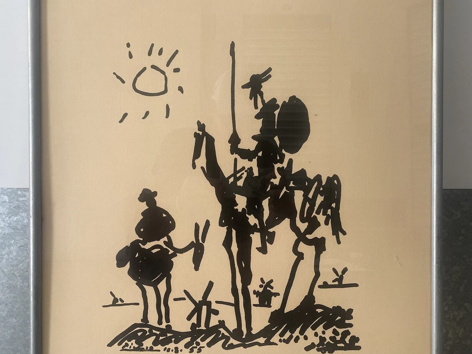 🔥Litografía Caballero Caballo Don Quijote Cubista Antigua Moderna De Colección, PICASSO - 1955 Foto 4 de 4