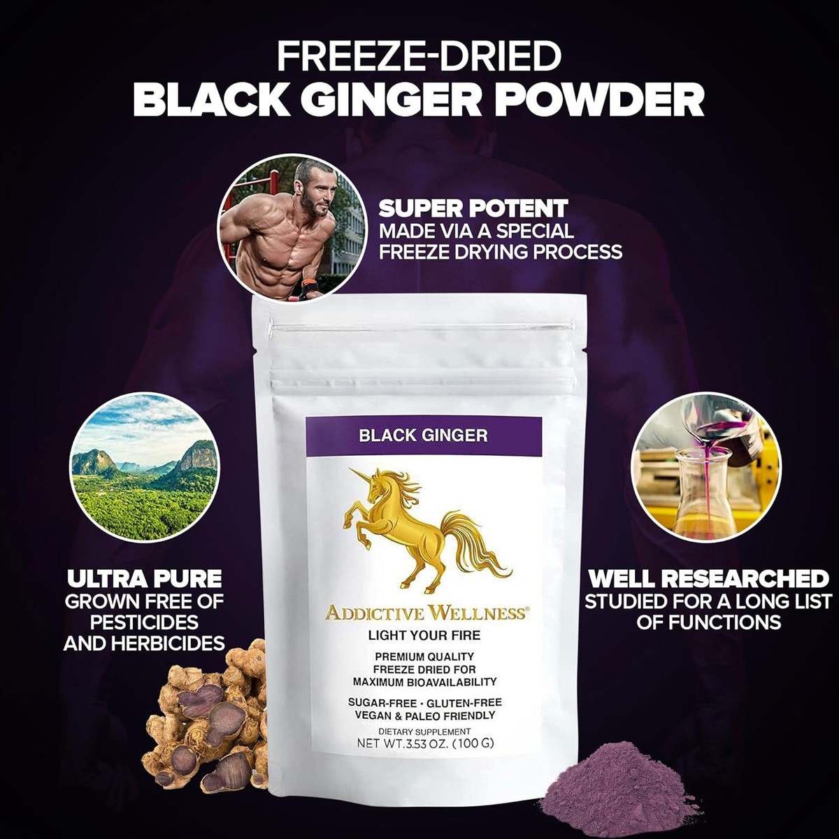 Addictive Wellness Thai Black Ginger 3.53 0z GIANT SIZE | eBay