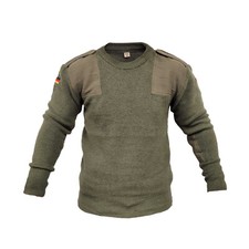 Jumper Genuine German Wool Sweater Camping Hiking Warm Work Pullover Top Olive